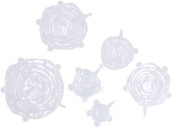 Alpina Silikondeckel - wiederverwendbare Stretch Deckel 6 Stück transparent