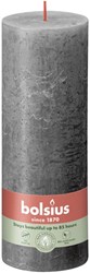 Bolsius Rustik Stumpenkerze Stormy Grey - 19 cm - 85 Brennstunden Kerze