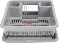 Curver Abtropfgestell mit Tablett hellgrau - Kunststoff Abtropfgestell 29x39x10,5 cm-3