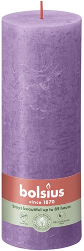 Bolsius Stumpenkerze rustikal Vibrant Violet - 19 cm - 85 Stunden Brenndauer