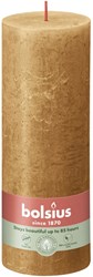Bolsius rustikale Stumpenkerze braun - Dekokerze 19 cm - lange Brenndauer