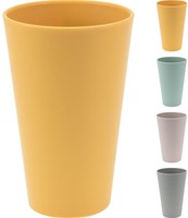 Excellent Houseware Becher recycelter Kunststoff 400ml gelb Tasse