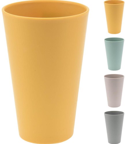 Excellent Houseware Becher recycelter Kunststoff 400ml gelb Tasse