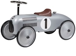 Retro Roller Rutschauto Jean silber - Kinderauto im Formel 1 Stil