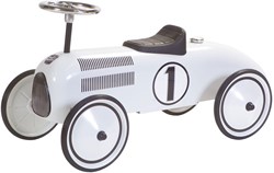 Rutschauto Retro Roller Lewis weiß - klassisches Kinderauto mit Metallrädern