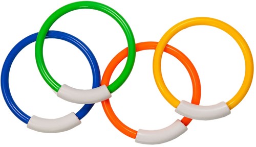 SportX Tauchringe Schwimmspielzeug 4 Stück im Netzbeutel Pool-3