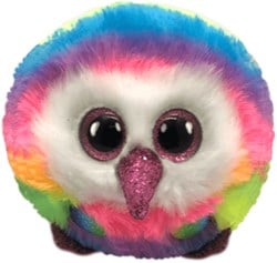 TY 42504 Owen Owl Puffies Eule Plüschtier, Mehrfarbig