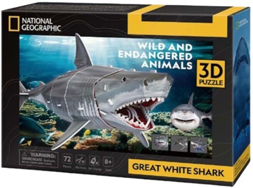 Cubic Fun 3D Puzzle National Geographic weißer Hai Lernspielzeug