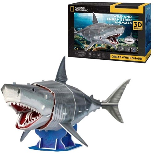 Cubic Fun 3D Puzzle National Geographic weißer Hai Lernspielzeug-3