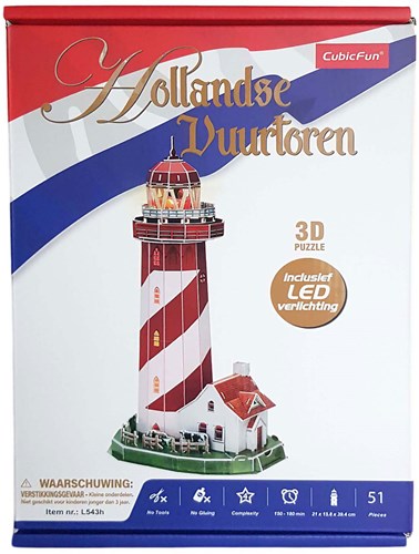 Cubic Fun 3D Puzzle Leuchtturm mit LED-Beleuchtung, 51 Teile
