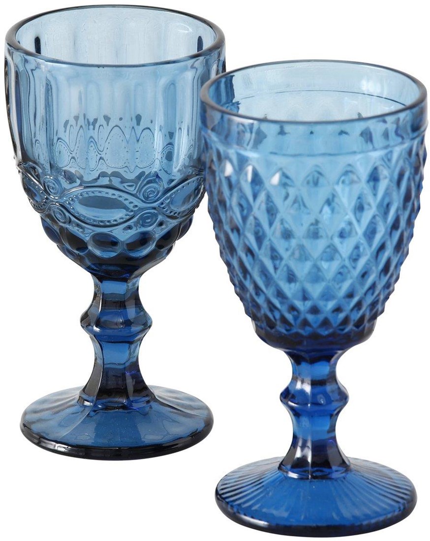 Boltze Home Weinglas blau 17cm
