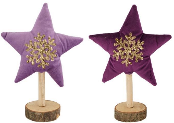 Stern Dekoration auf Ständer lila 17x6x23cm luxuriöse Plüschfigur Planet Happy DE