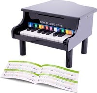 New Classic Toys Klavier Flügel - Spielzeug Klavier schwarz - 18 Tasten
