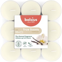 Bolsius Duft-Teelichter Vanille 18 Stück lange Brenndauer vegan
