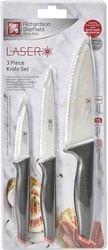 Messerset Edelstahl Küchen-Starterset 3-teilig silber ergonomisch spülmaschinenfest