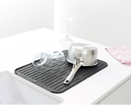 Brabantia Abtropfmatte Silikon - Dark Grey - rutschfeste Küchenmatte-2