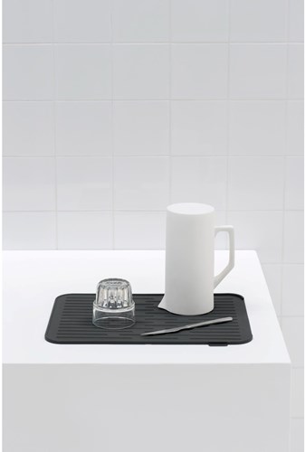 Brabantia Abtropfmatte Silikon - Dark Grey - rutschfeste Küchenmatte-3