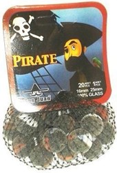 Don Juan Murmeln Piraten 21 Stück im Netz Glas bunt