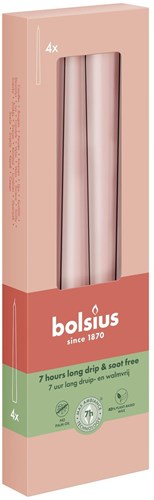 Bolsius gotische Kerzen Tafelkerzen Misty Pink 4er-Box dekorativ
