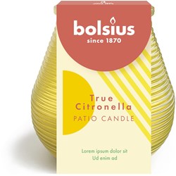 Bolsius Citronella Outdoor-Kerze Gelb - lange Brenndauer und frischer Duft