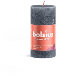 Bolsius rustikale Stumpenkerze blau - vegane Wachskerze Dekoration 10cm