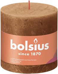 Bolsius rustikale Stumpenkerze braun 10x10 cm vegane Kerze Deko