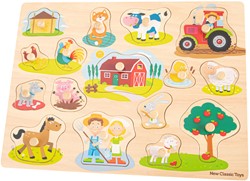 New Classic Toys Knoppuzzel - 16 stukjes - boerderij