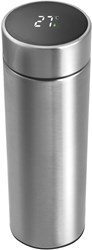 Thermosflasche Edelstahl 450ml mit Thermometer im Deckel und Teesieb - Trinkflasche