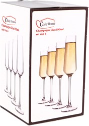 Daily Home Champagnergläser Set - 4 Stück elegantes Glas