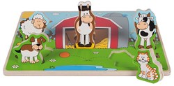 Beleduc Formenpuzzle Funny Friends Farm Karton Bauernhof Spielzeug