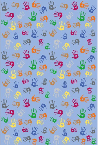 Eduplay Teppich Spielmatte Handabdrücke 300x200 cm bunt pädagogisch