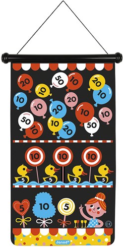 Janod J02083 Magnetisches Spiel zum Thema Jahrmarkt-Geschicklichkeitsspiel Fördert Wendigkeit und Konzentration 6 Darts-Beidseitig nutzbar Ab 4 Jahren-3