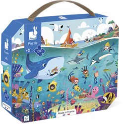 Janod Puzzle Ozeanboden 100 Teile - Kinderpuzzle Meerestiere