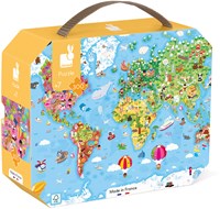 Janod Puzzle Weltkarte - Giant 300 Teile Lernspielzeug