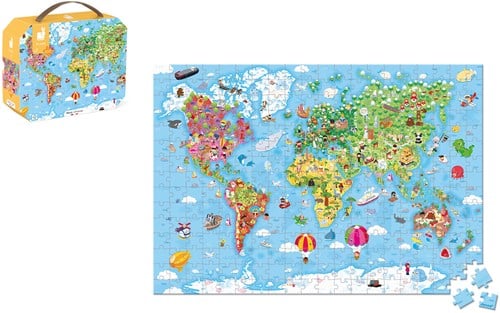 Janod Puzzle Weltkarte - Giant 300 Teile Lernspielzeug-3
