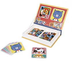Janod Magnetbuch - Lernspielzeug Mix & Match Tiere mit 72 Magneten