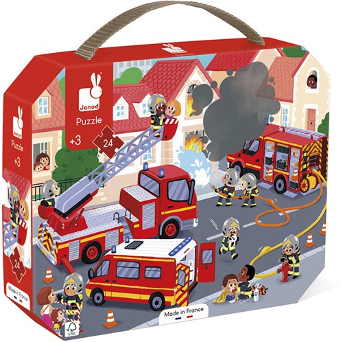 Janod Puzzle Feuerwehr - Kartonpuzzle 24 Teile Kinder-3
