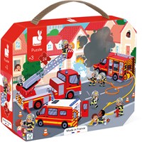 Janod Puzzle Feuerwehr - Kartonpuzzle 24 Teile Kinder