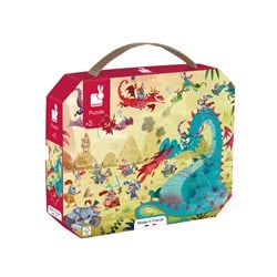 Janod Puzzle Drachen - 54 Teile im Koffer mit Poster
