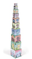 Janod J02652 Quadratische Pyramide-Niedliche Tiere-Baby-und Kleinkindspielzeug-Spielzeug zum Stapeln und Stecken-Erlernen der Größen-und Zahlenbegriffe-Ab 1 Jahr-2
