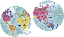 Janod Puzzle - Welt doppelseitig - Lernspielzeug 208 Teile