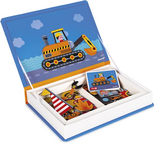 Janod Magnetibook - Rennwagen Magnetbuch Fahrzeuge Spielset 50 Magnete-3