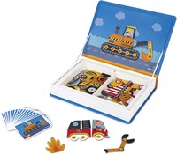 Janod Magnetibook - Rennwagen Magnetbuch Fahrzeuge Spielset 50 Magnete