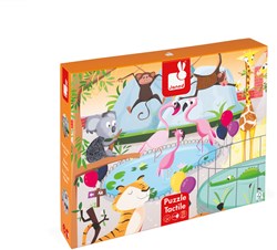 Janod Fühlpuzzle Tiere - Ein Tag im Zoo - 20 Teile