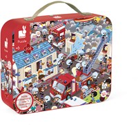Puzzlekoffer Rundpuzzle "Feuerwehr" (208 Teile) Mit Suchspiel