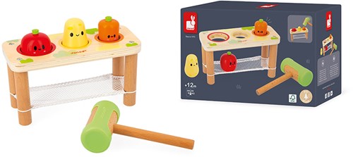 Janod Bauernhof Hammerspiel - Holz Gemüse Motorikspielzeug für Kinder-2