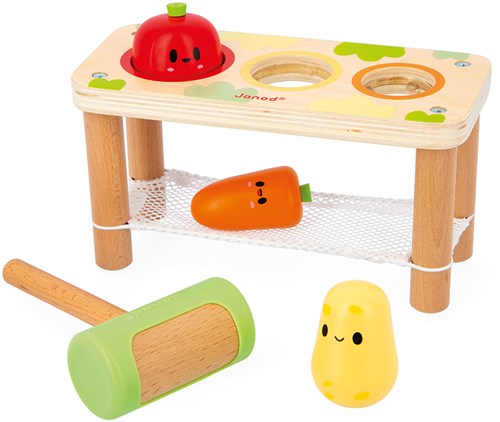 Janod Bauernhof Hammerspiel - Holz Gemüse Motorikspielzeug für Kinder-3