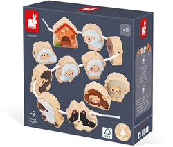 Janod Bauernhof - Holzperlen Schafe Spielzeug Set für Kinder