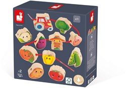 Janod Bauernhof Spielzeug - Holzperlen Gemüsegarten Set für Kinder