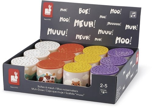 Janod Spielzeug - Pocket Moo & Baa Geräuschdose für Kinder-3